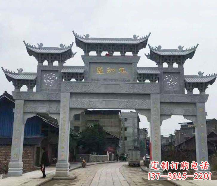 厦门仿古三门五楼牌坊石雕