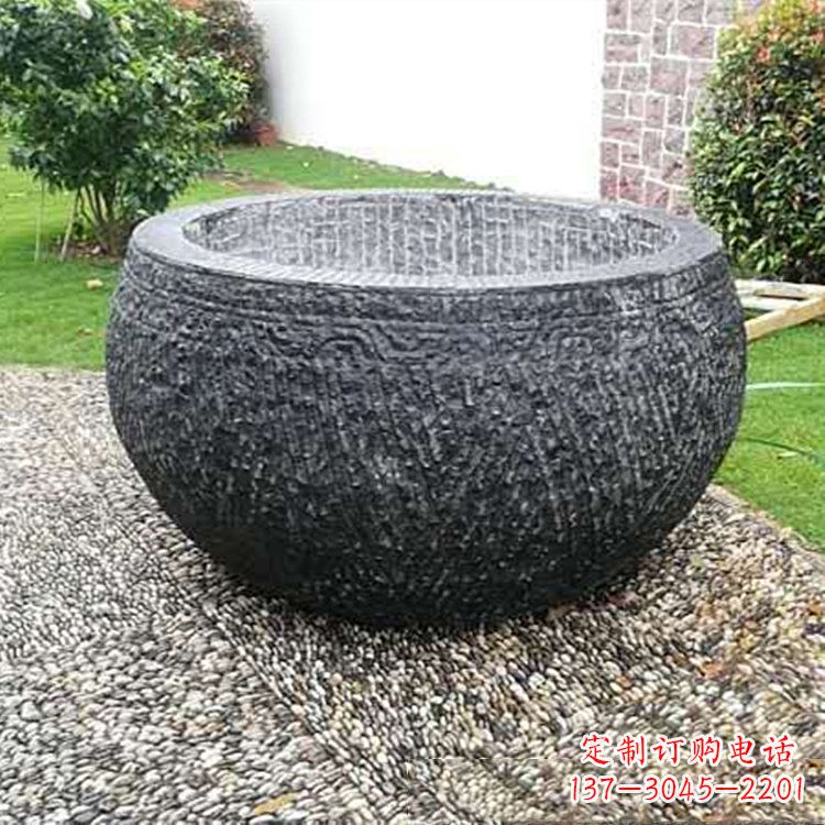厦门仿古石雕水缸,精雕细琢别具一格