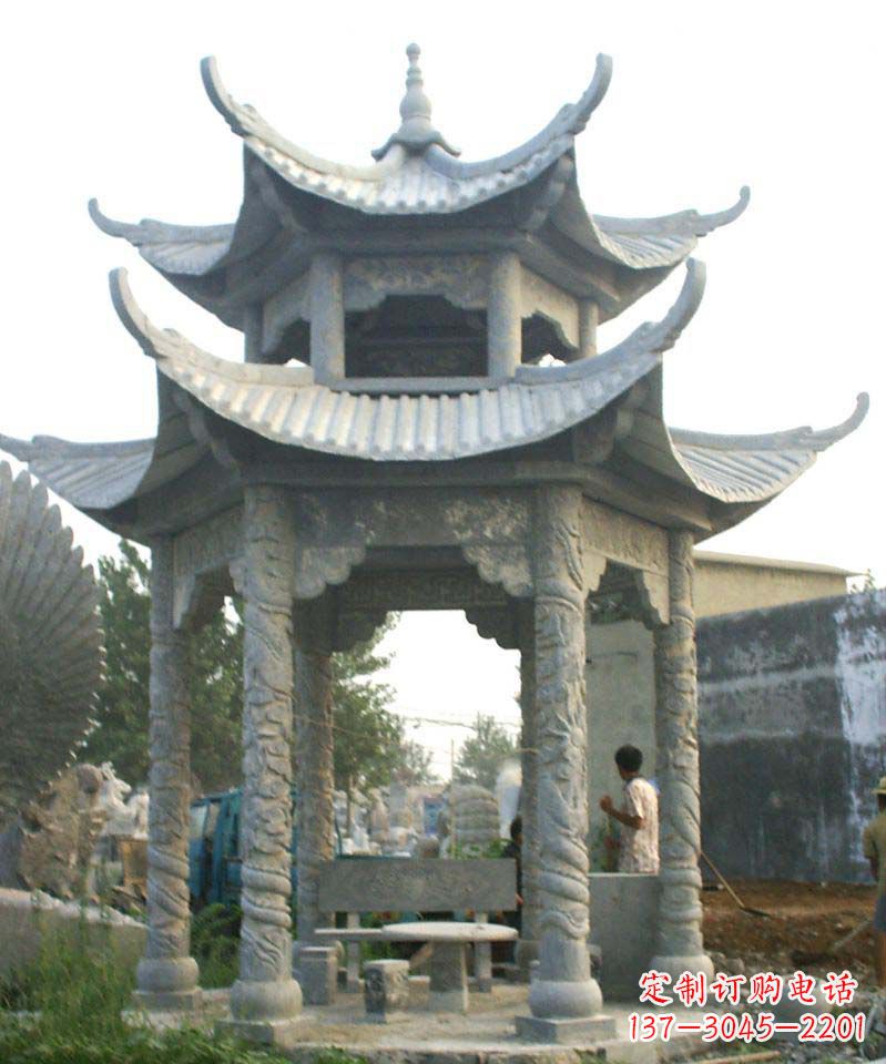 厦门传统工艺石雕凉亭,精美细致,给你温馨家园
