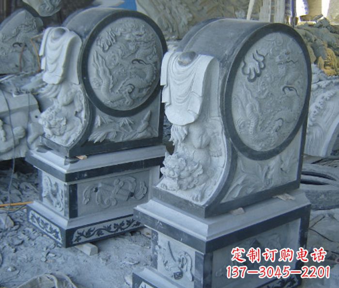 厦门仿古石门墩招财抱鼓石雕塑