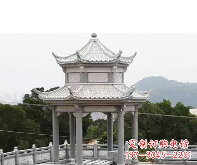 厦门仿古双层石雕凉亭