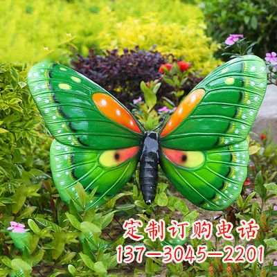 厦门精致魅力的绿色蝴蝶雕塑
