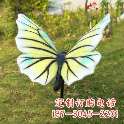 厦门仿真蝴蝶_浅黄白色80x76x40