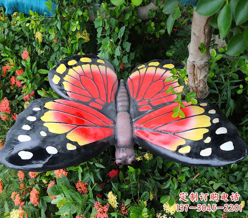 厦门仿真蝴蝶摆草地动物雕塑摆件