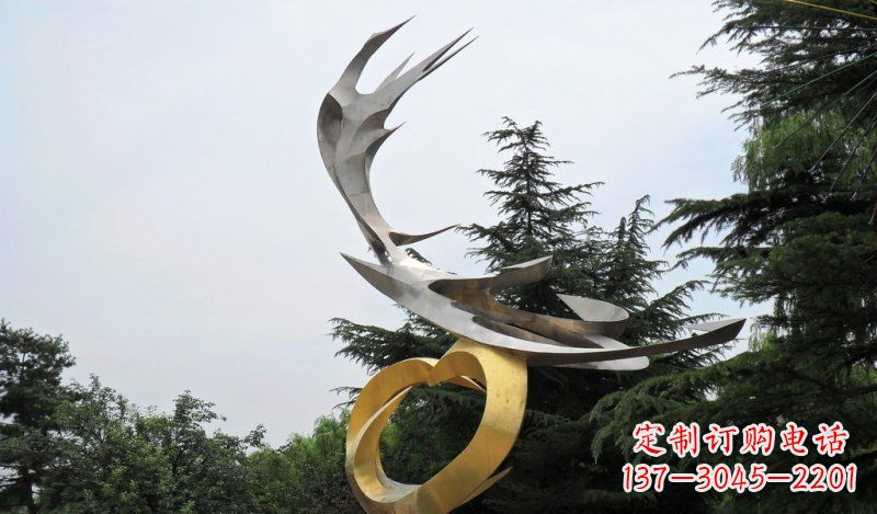 厦门精美雕刻石膏抽象凤凰雕塑