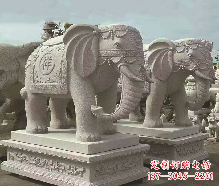 厦门精美大象大理石雕塑