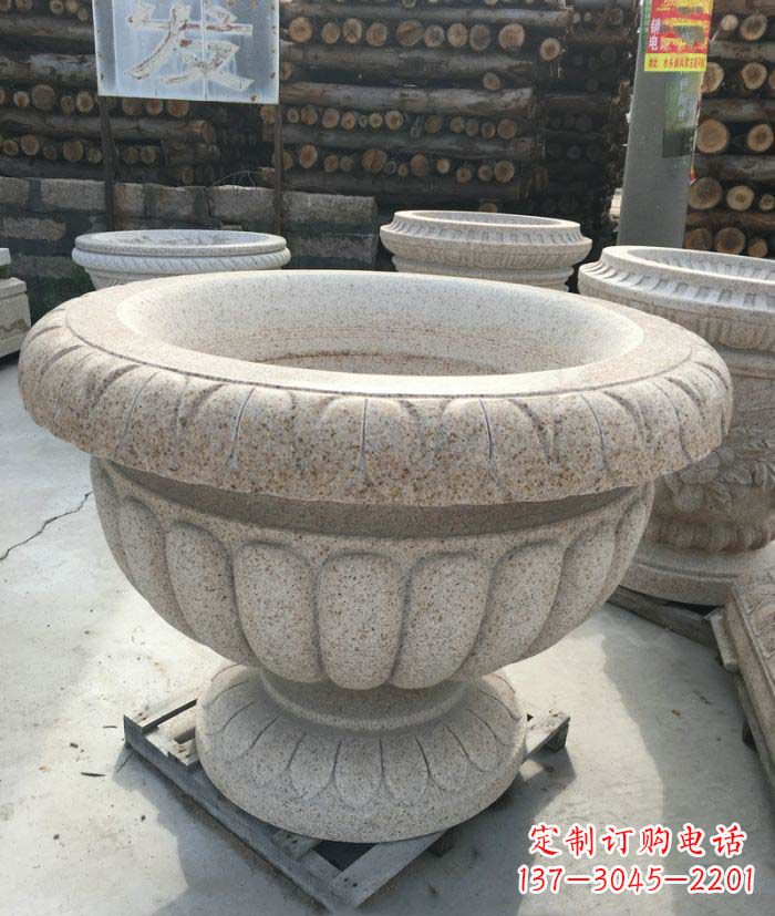 厦门高质量大理石花盆石雕