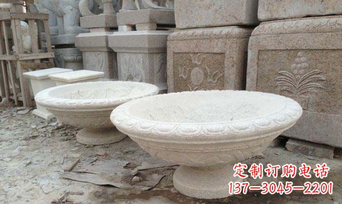 厦门公园景观大理石花盆石雕