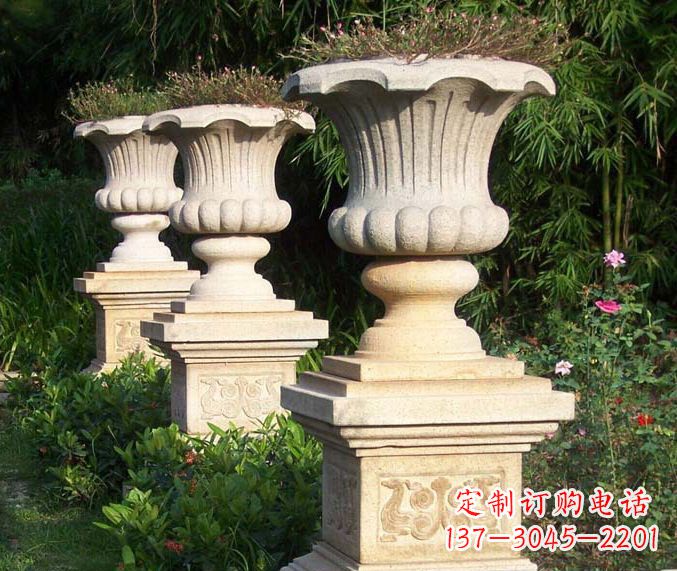 厦门高质量大理石花盆石雕