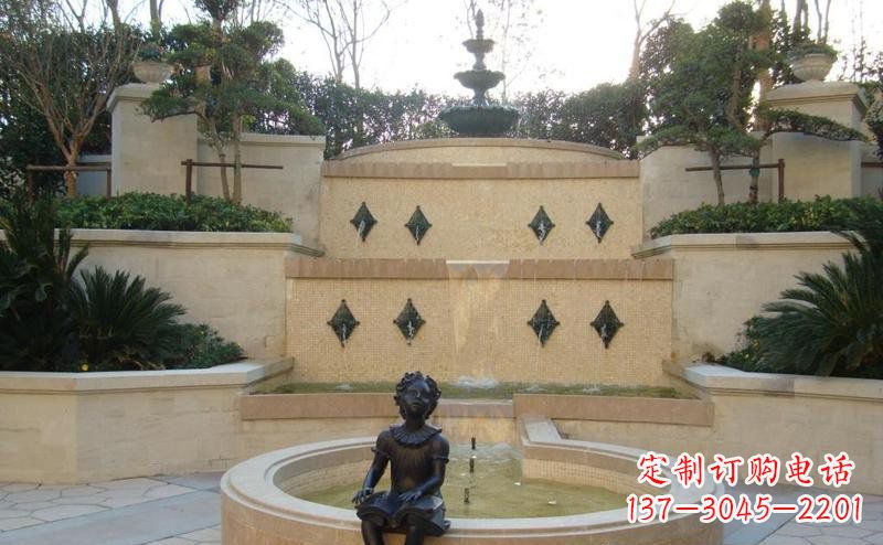 厦门公园拿着书坐着的西方小女孩人物铜雕