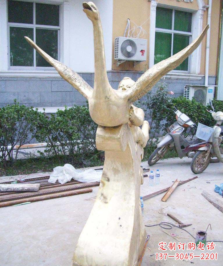 厦门孩子与天鹅·梦幻铜雕