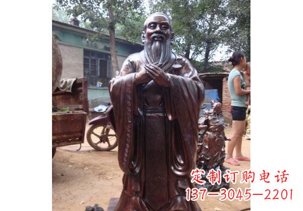 厦门古代教育家人物孔子玻璃钢仿铜雕塑