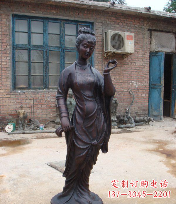 厦门古代美女公园人物铜雕