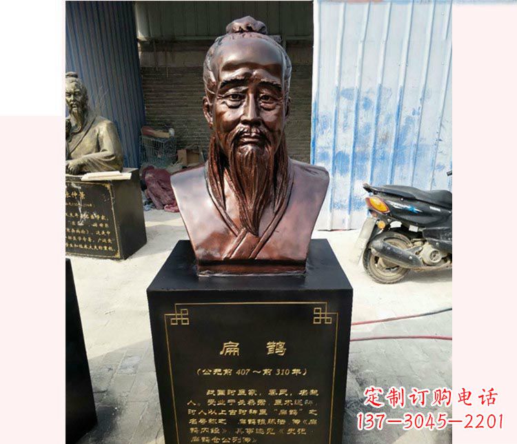 厦门古代名医扁鹊胸像铜雕