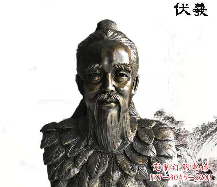 厦门古代人物伏羲铜雕像