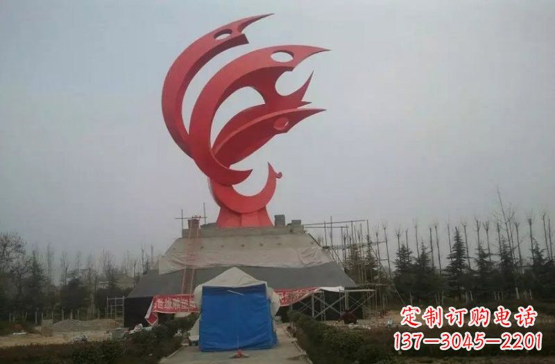 厦门广场不锈钢凤凰雕塑222