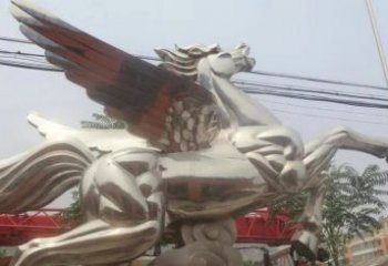 厦门流畅优美的不锈钢飞马雕塑