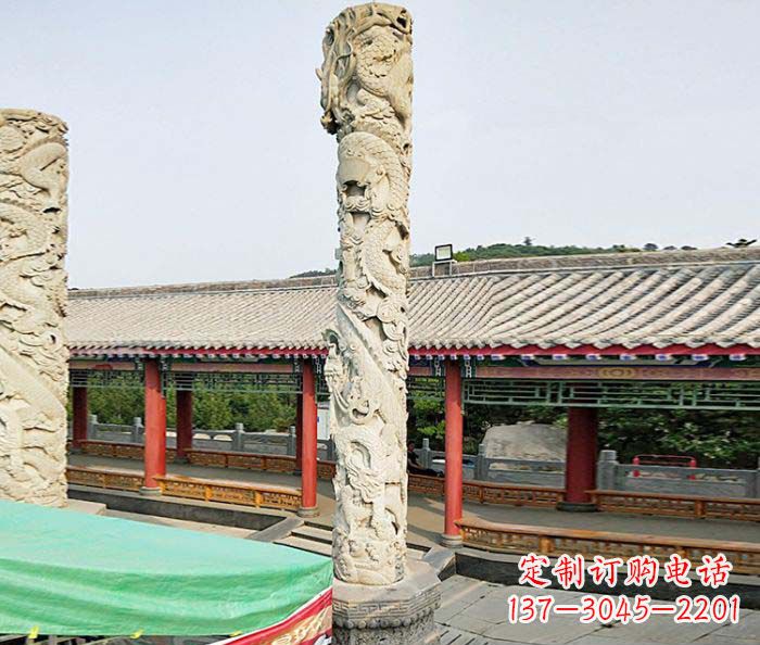 厦门雕刻精致的大理石龙柱石雕