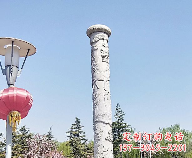 厦门中领雕塑的大理石龙柱石雕