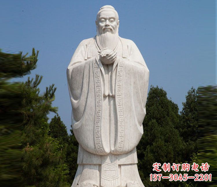 厦门汉白玉孔子校园古代名人石雕