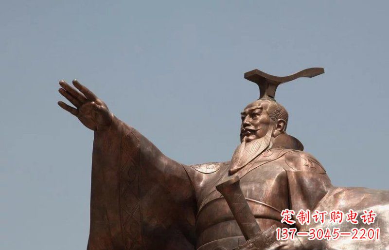 厦门汉武帝铜雕，象征古代权力的神圣艺术