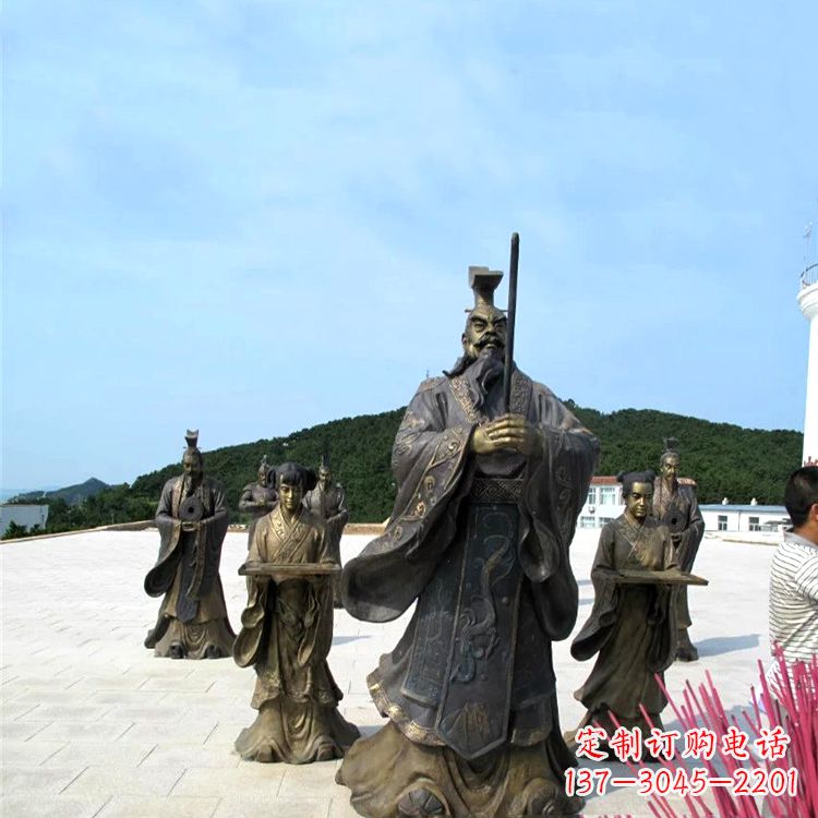 厦门景区广场汉武帝刘彻祭天情景雕塑