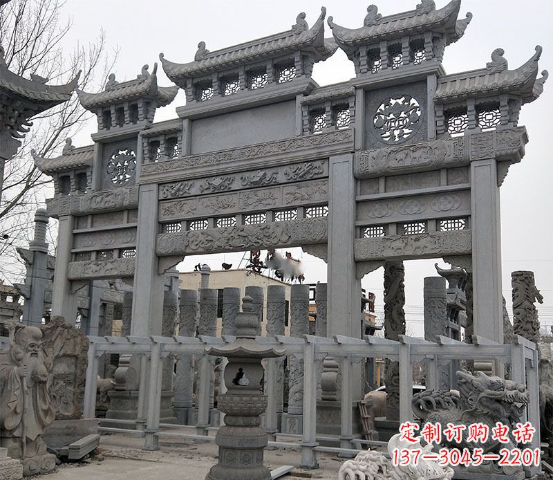 厦门京中领雕塑:牌坊石雕定制