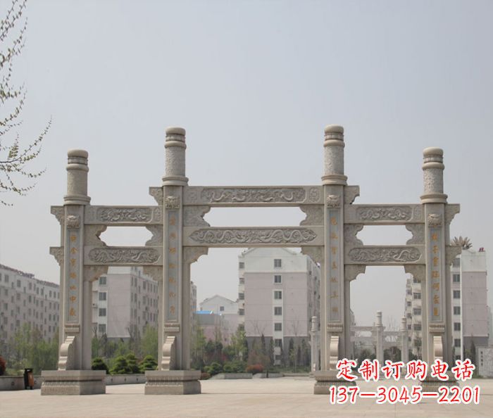 厦门上中领雕塑:牌坊石雕定制