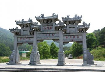 厦门鹿门山景区仿古石雕牌楼雕塑-让你亲近历史