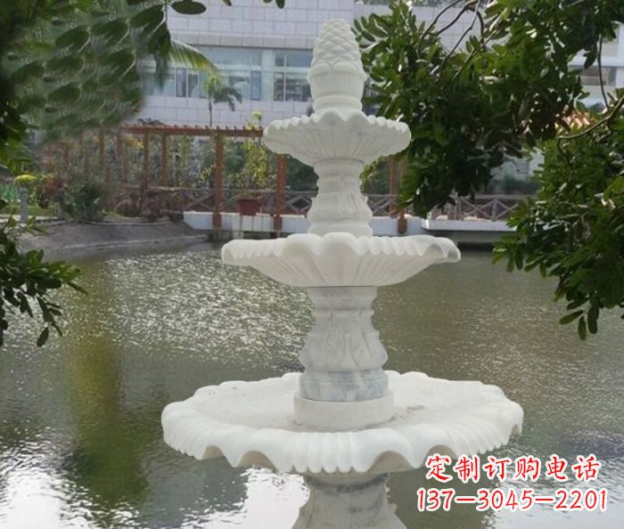 厦门三层喷泉汉白玉公园石雕