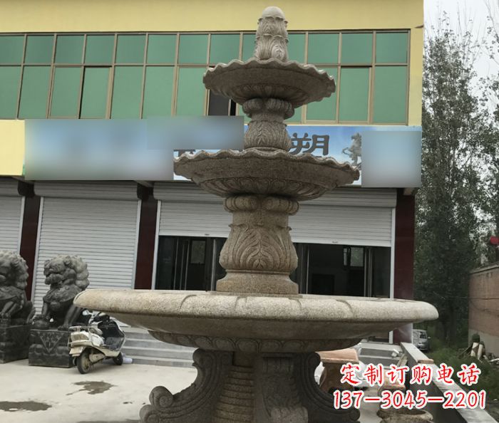 厦门三层砂岩喷泉欧式石雕，定制专属你的雕塑