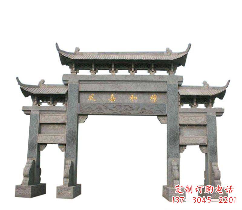 厦门四门牌坊石雕:高端雕塑定制