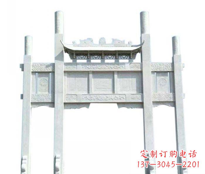 厦门三门石雕牌坊定制精美牌坊雕塑