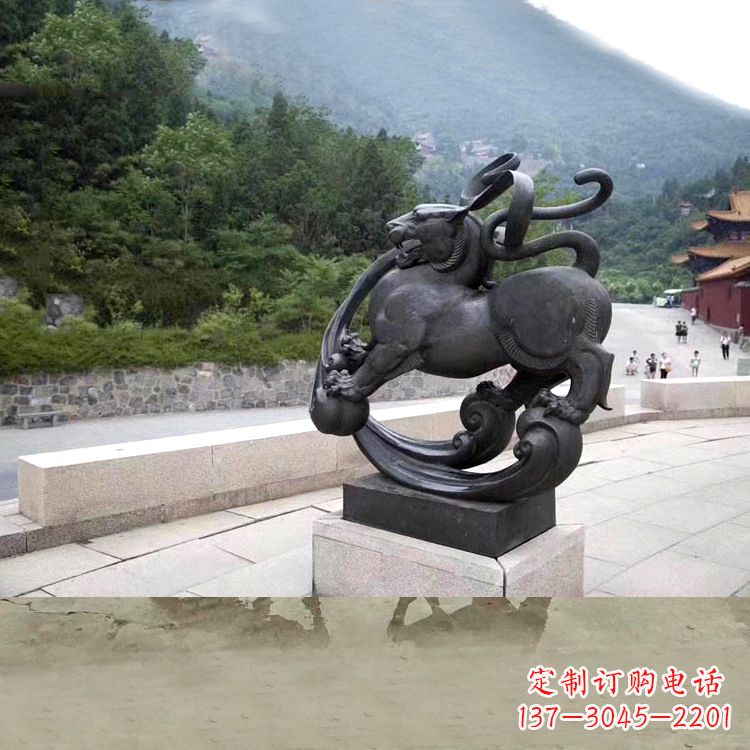 厦门神兽白虎铜雕塑，雕刻出传统中国文化之精髓