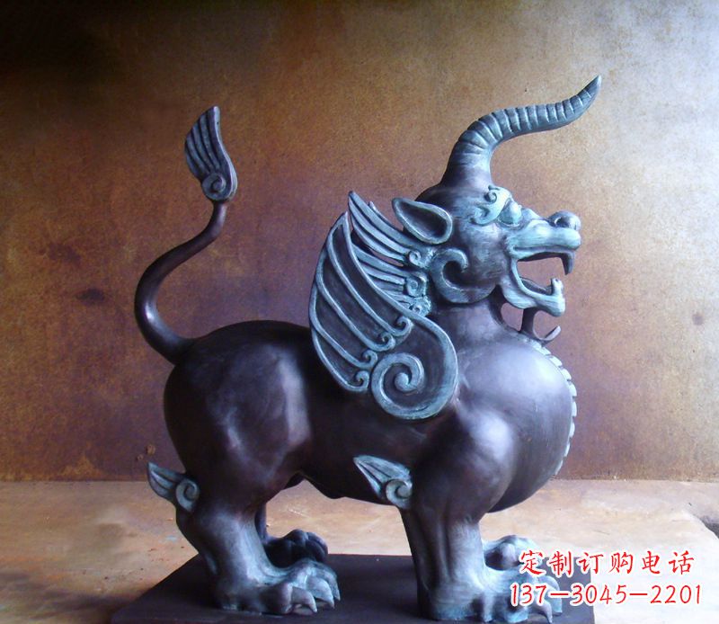 厦门传承中国神兽文化的独角兽铜雕塑