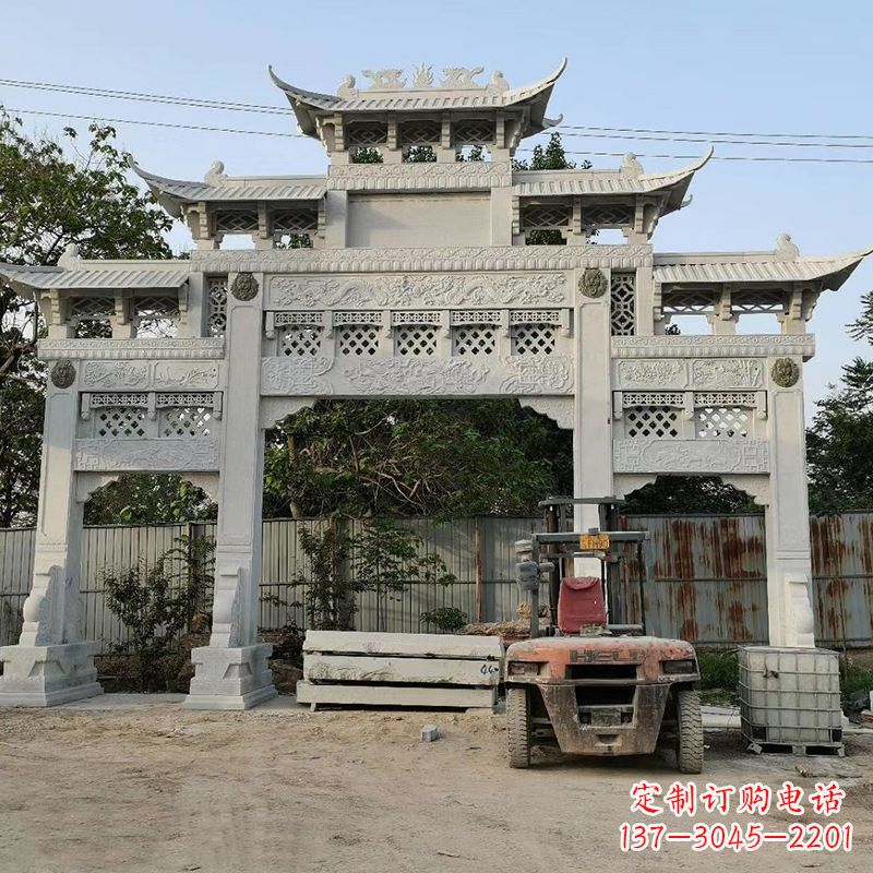厦门石雕牌坊楼兰雕塑