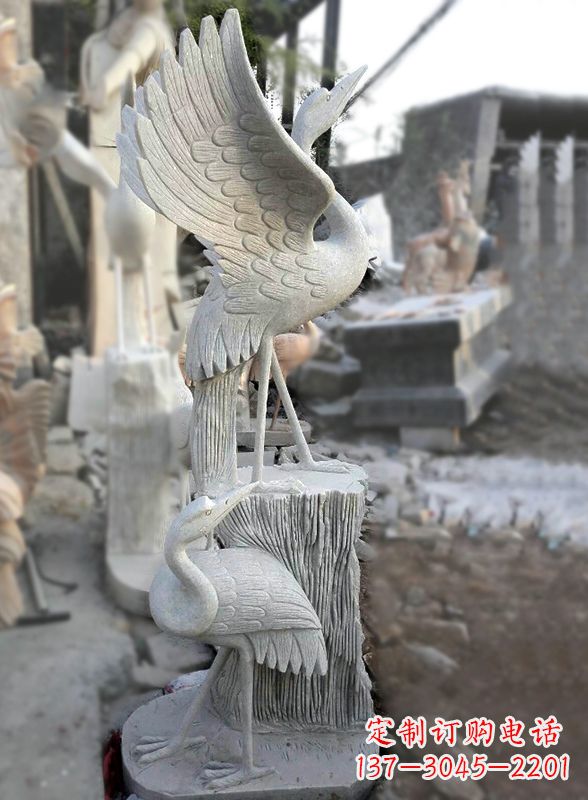 厦门石雕仙鹤景观摆件
