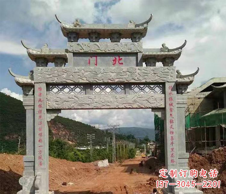 厦门石牌坊单门牌坊石雕
