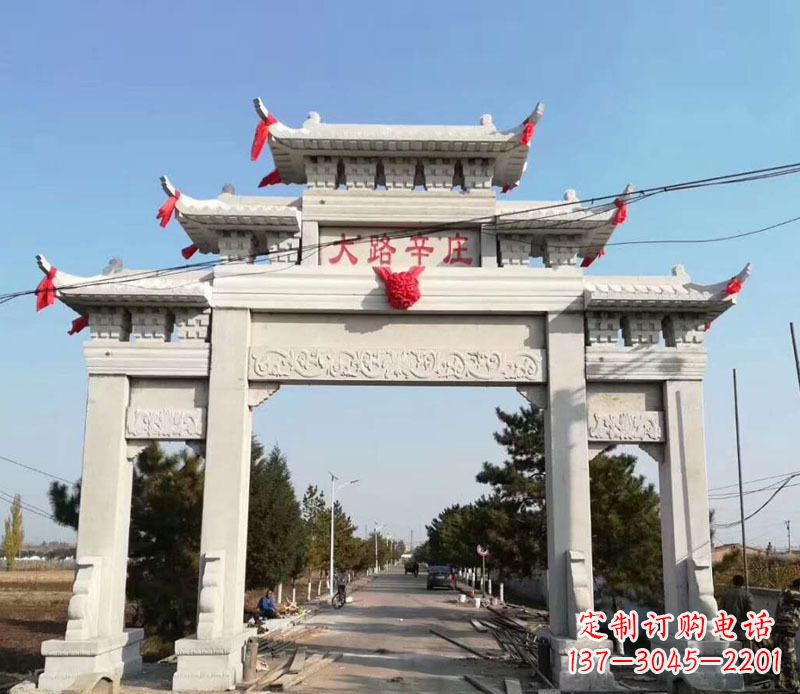 厦门石牌坊三门牌坊石雕 (3)