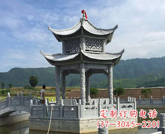 厦门双层仿古凉亭石雕_1