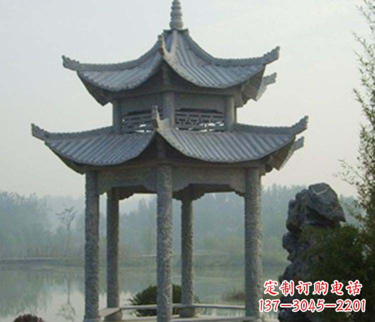 厦门双层仿古凉亭石雕_2