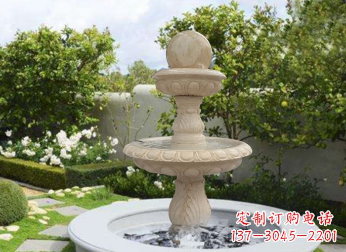 厦门双层风水球喷泉别墅石雕