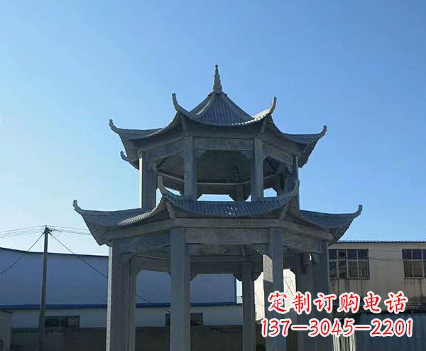 厦门双层仿古石凉亭石雕_1