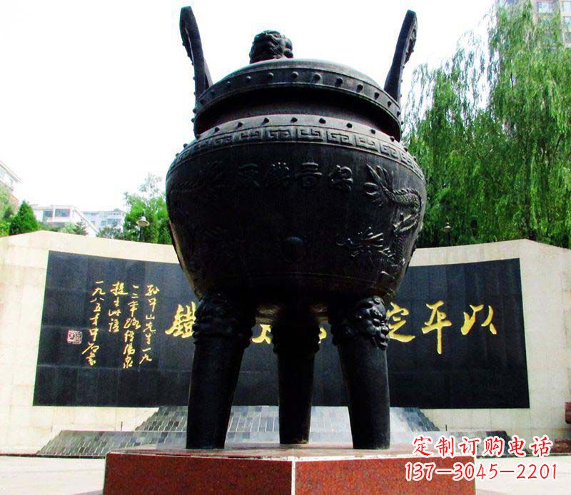 厦门双龙戏珠铜雕香炉