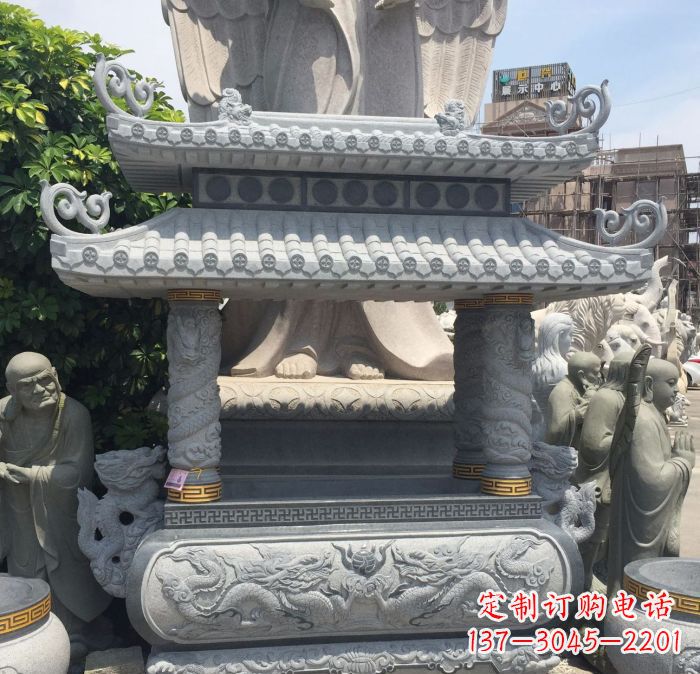 厦门寺庙景观仿古香炉石雕 (2)
