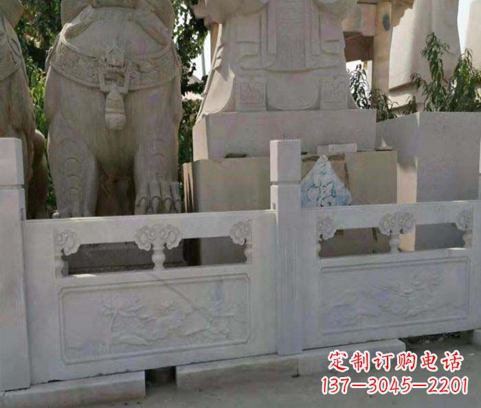 厦门寺庙景观汉白玉石浮雕栏板