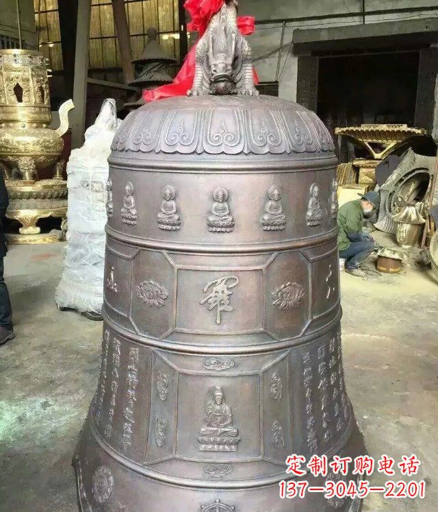 厦门寺庙铜雕钟铸铜钟雕塑