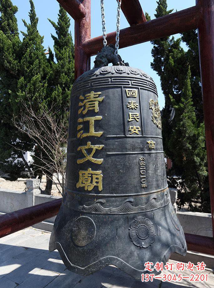 厦门寺庙铜钟雕塑 (5)