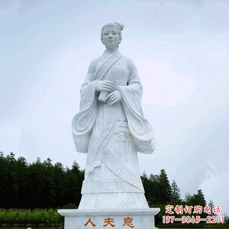 厦门桃花夫人息妫汉白玉雕塑-景区园林历史名人古代著名美女雕像