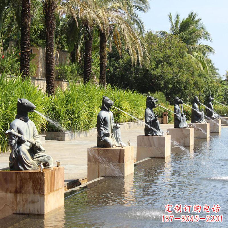 厦门铜雕动物喷泉景观雕塑